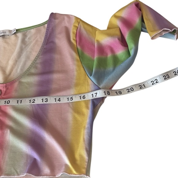 Onia Skirt Set Leah Shimmer Rainbow stripe , a hint of metallic, size M - Picture 5 of 12